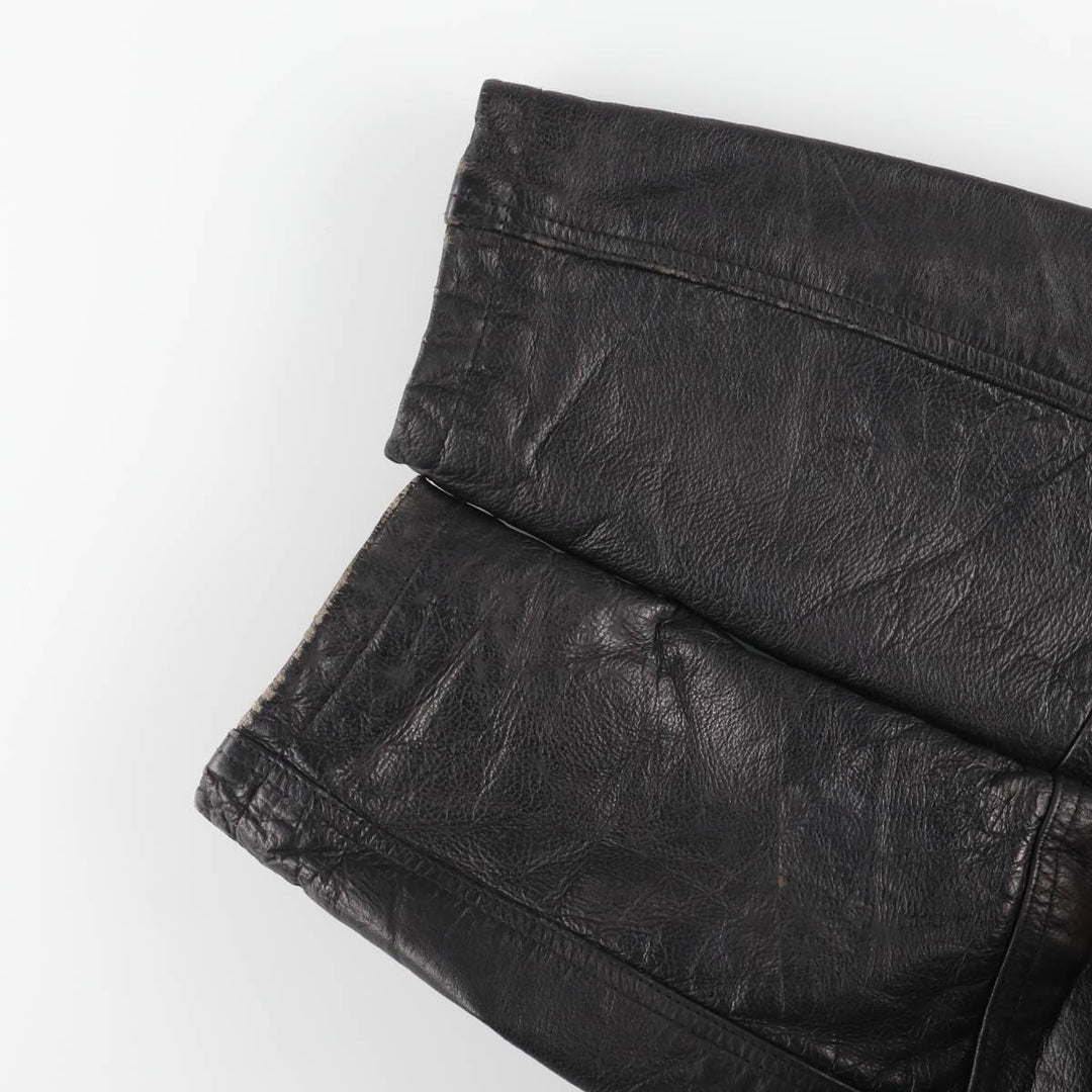 90'S AKASO swing-top leather jacket, men's size L, vintage genuine leather black type Vintage Second Hand