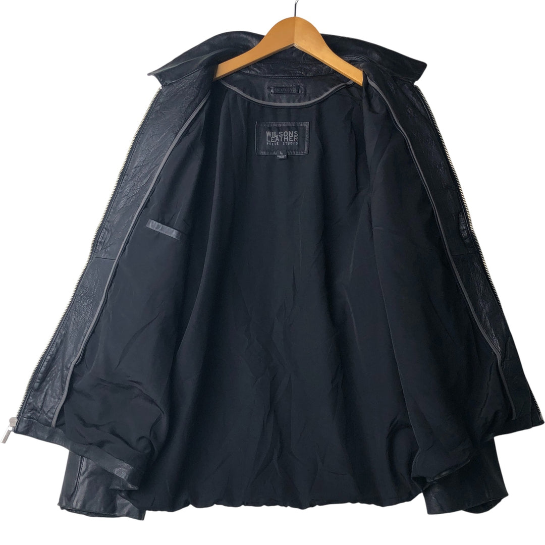 Wilsons Leather Pelle Studio Swing Top Leather Blouson, Men's Size L genuine leather black type Vintage Second Hand