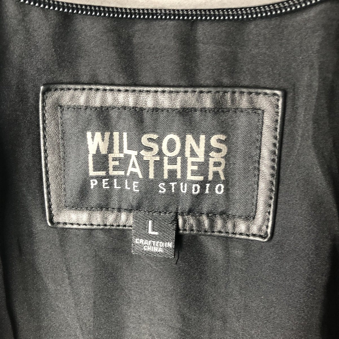 Wilsons Leather Pelle Studio Swing Top Leather Blouson, Men's Size L genuine leather black type Vintage Second Hand
