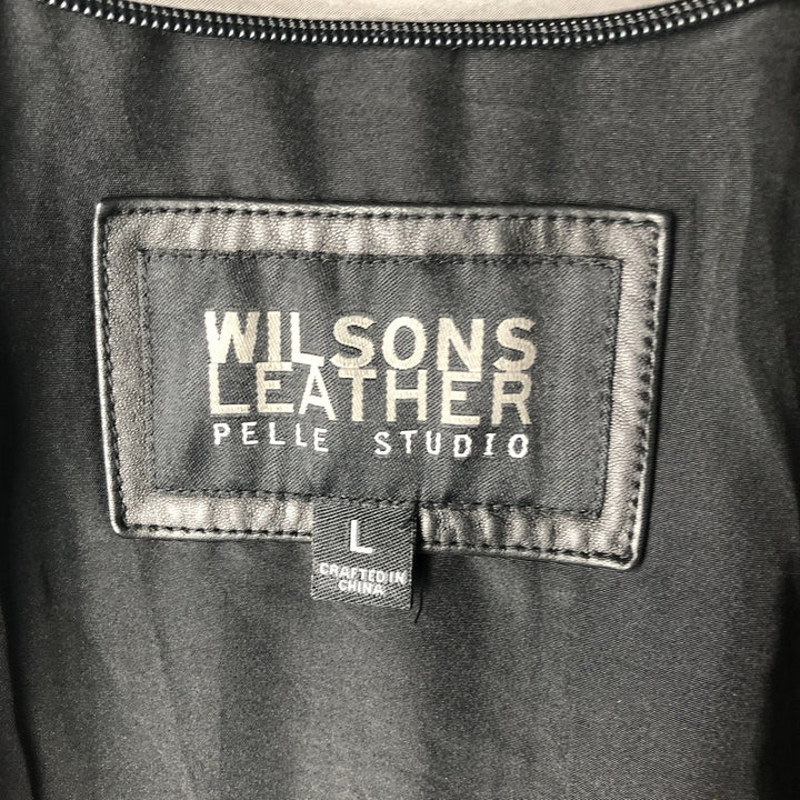 Wilsons Leather Pelle Studio Swing Top Leather Blouson, Men's Size L genuine leather black type Vintage Second Hand