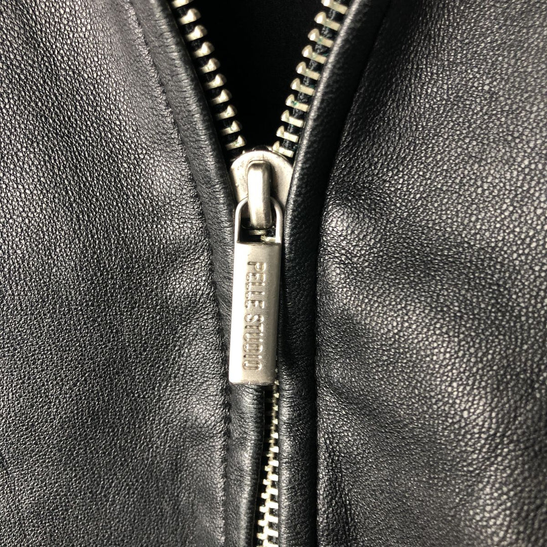 Wilsons Leather Pelle Studio Swing Top Leather Blouson, Men's Size L genuine leather black type Vintage Second Hand