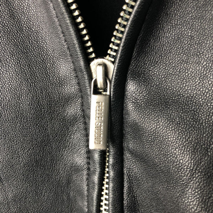 Wilsons Leather Pelle Studio Swing Top Leather Blouson, Men's Size L genuine leather black type Vintage Second Hand