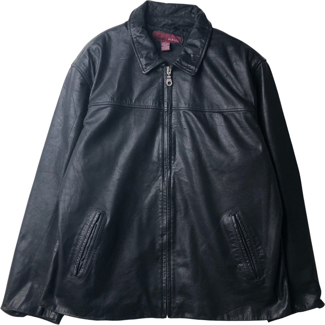 MERONA Swing Top Leather Blouson, Men's Size XL genuine leather black type Vintage Second Hand