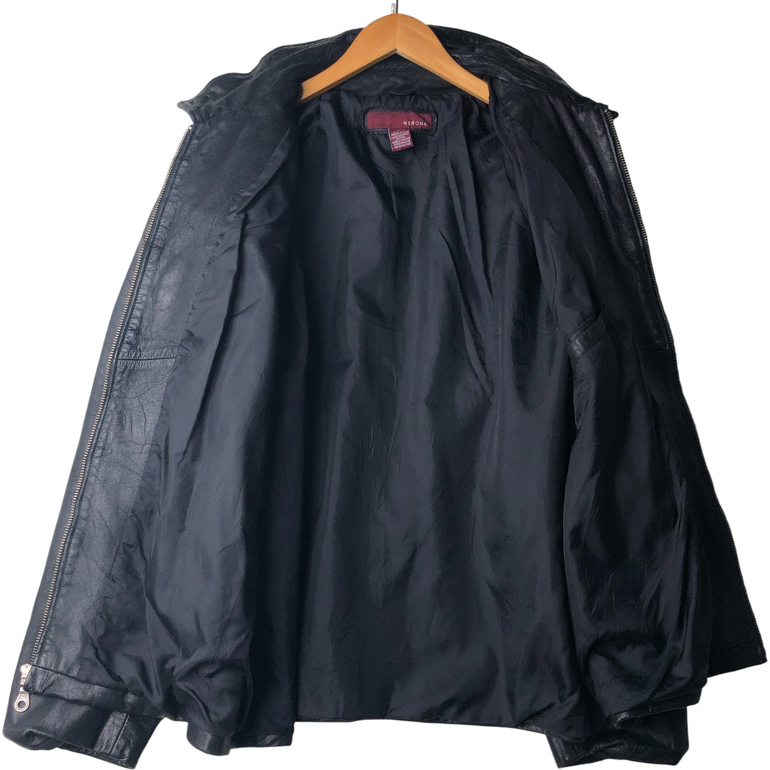 MERONA Swing Top Leather Blouson, Men's Size XL genuine leather black type Vintage Second Hand