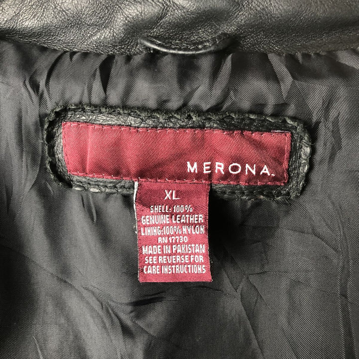 MERONA Swing Top Leather Blouson, Men's Size XL genuine leather black type Vintage Second Hand
