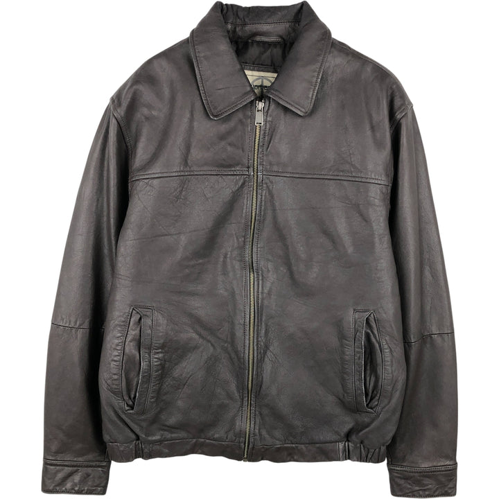 Boston Harbor Swing Top Padded Leather Blouson, Men's Size Medium genuine leather brown type Vintage Second Hand