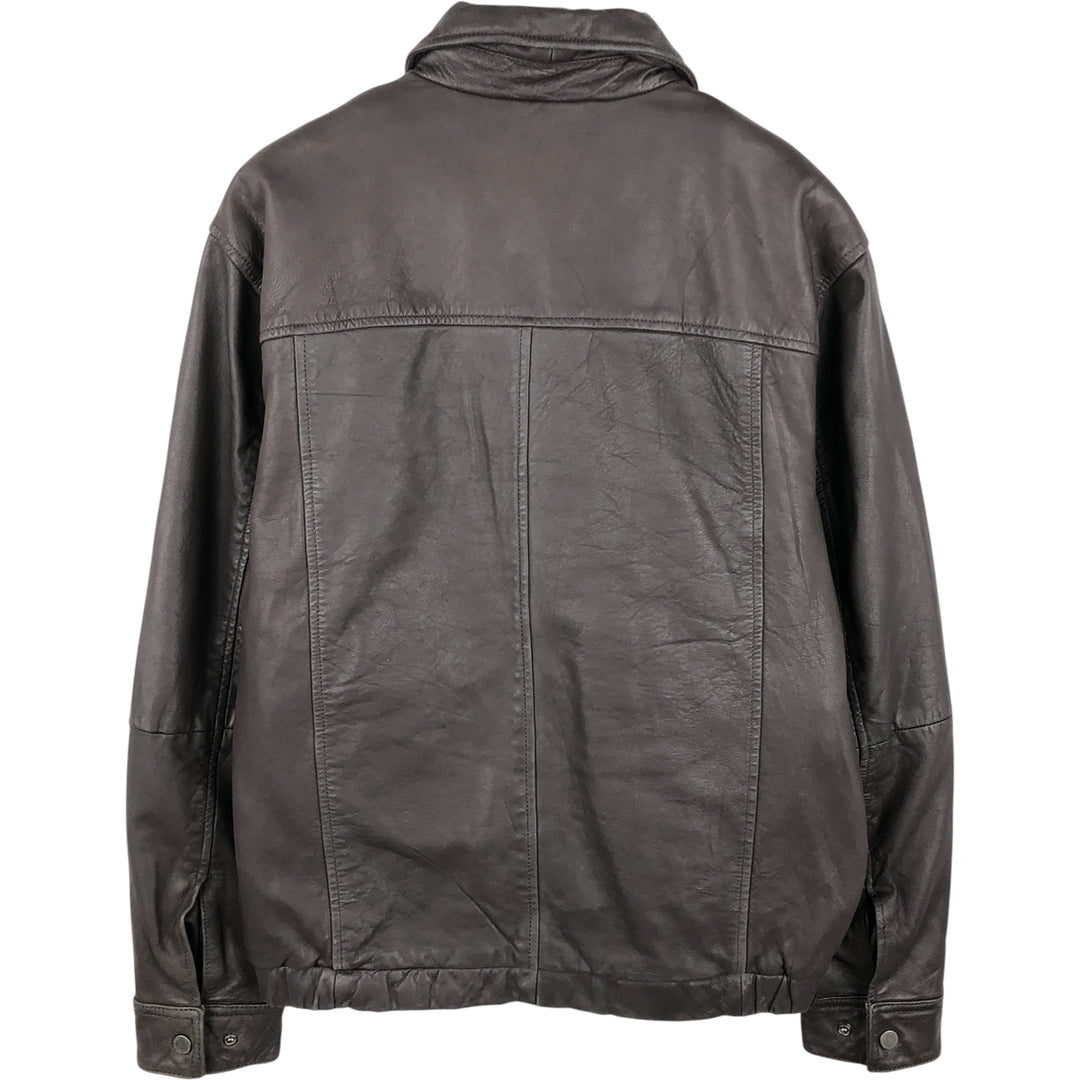 Boston Harbor Swing Top Padded Leather Blouson, Men's Size Medium genuine leather brown type Vintage Second Hand