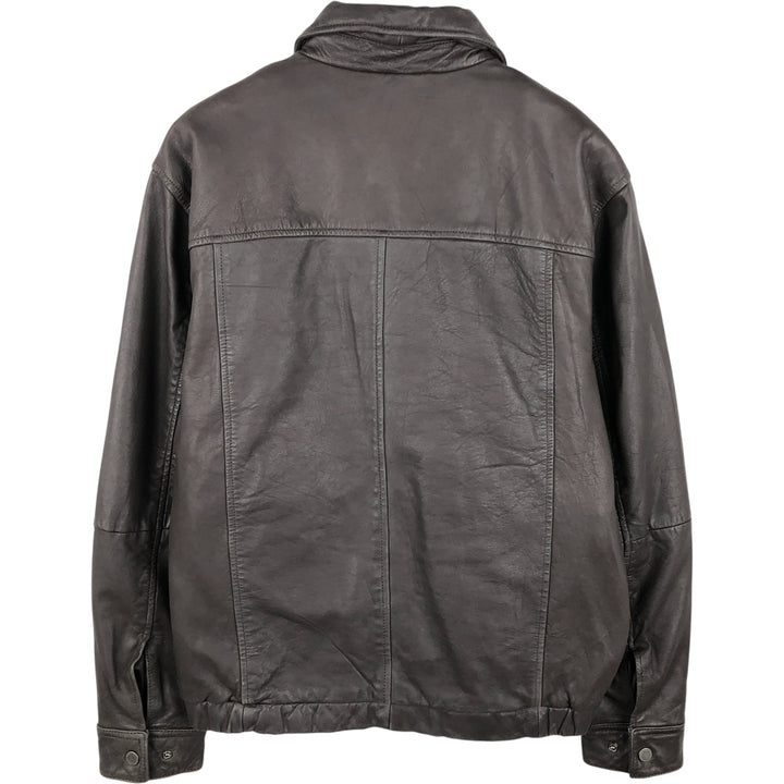 Boston Harbor Swing Top Padded Leather Blouson, Men's Size Medium genuine leather brown type Vintage Second Hand