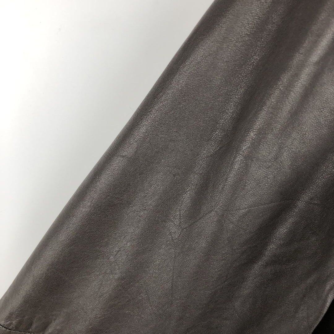 Boston Harbor Swing Top Padded Leather Blouson, Men's Size Medium genuine leather brown type Vintage Second Hand