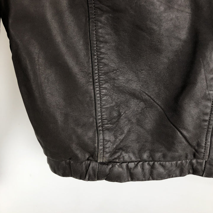 Boston Harbor Swing Top Padded Leather Blouson, Men's Size Medium genuine leather brown type Vintage Second Hand