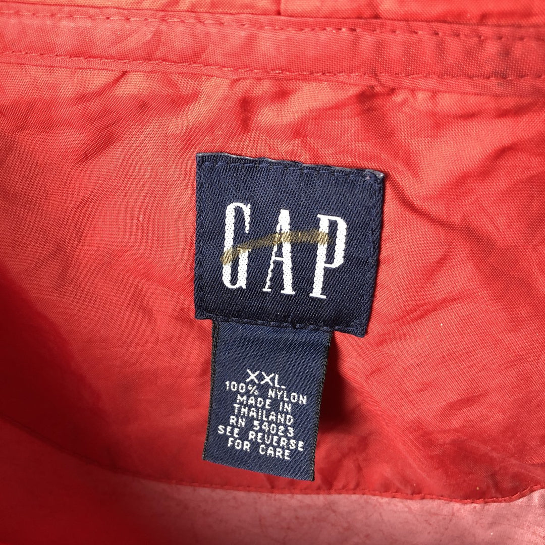 90s-00'S GAP Old Gap Anorak Parka Men's XXL Vintage Nylon red type Vintage Second Hand