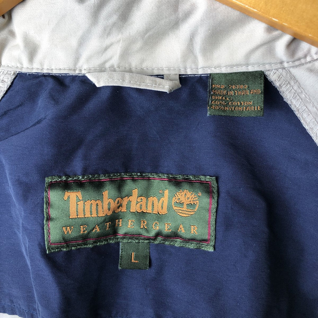 Vintage 90s-00'S Timberland windbreaker, men's size L cotton Beige type Vintage Second Hand