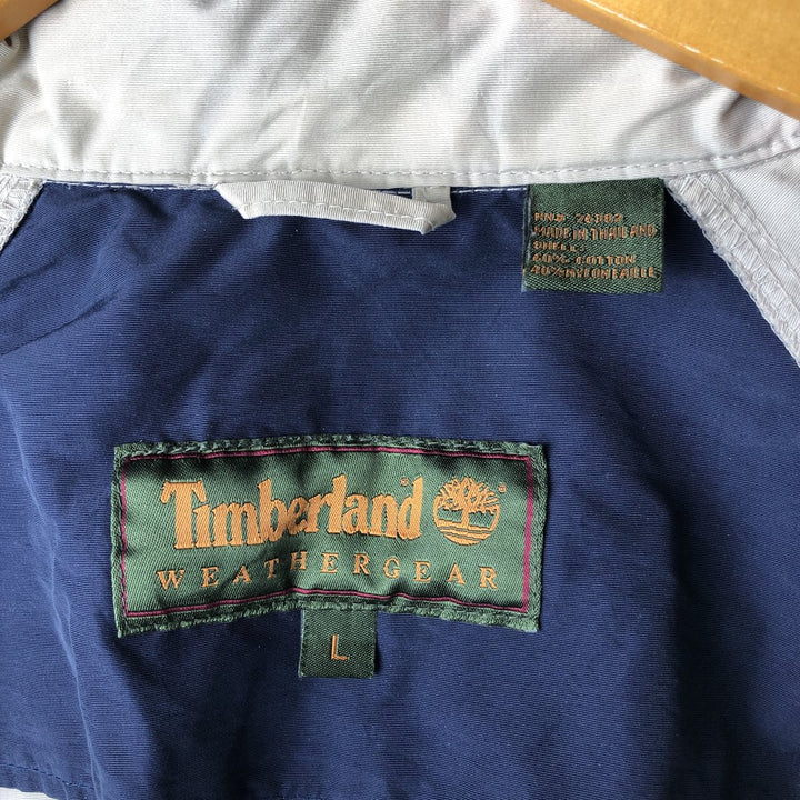 Vintage 90s-00'S Timberland windbreaker, men's size L cotton Beige type Vintage Second Hand
