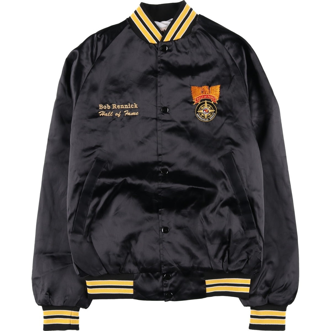 Vintage 80s-90'S WESTARK Nylon Varsity Jacket, Award Jacket, Made in USA, Men's Size Medium Nylon black type Vintage Second Hand