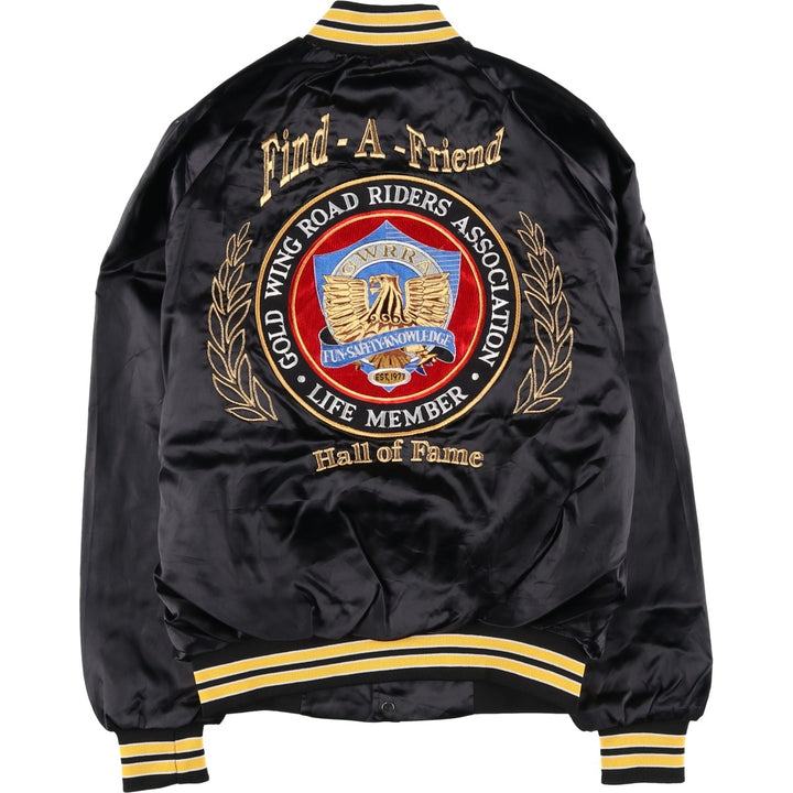 Vintage 80s-90'S WESTARK Nylon Varsity Jacket, Award Jacket, Made in USA, Men's Size Medium Nylon black type Vintage Second Hand