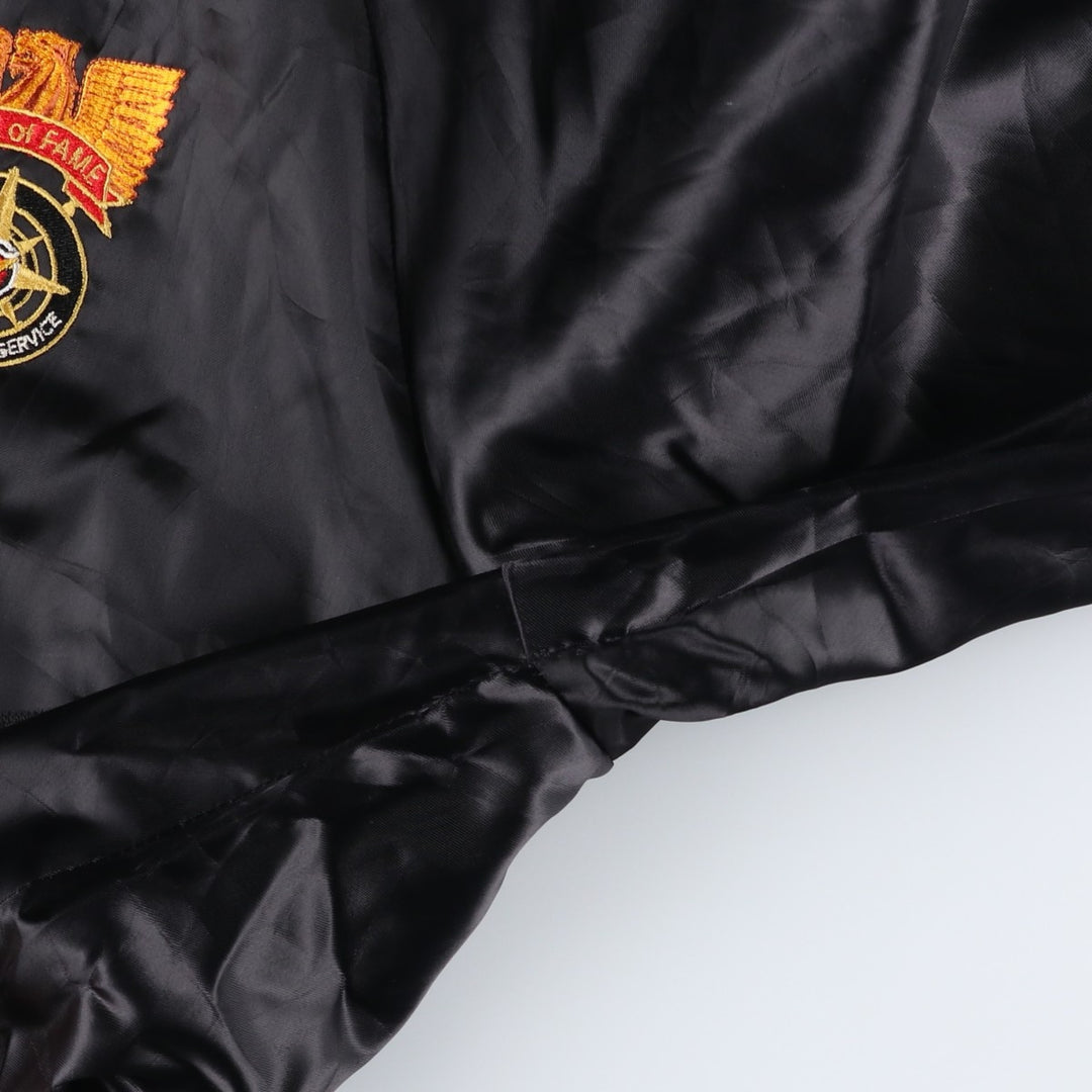 Vintage 80s-90'S WESTARK Nylon Varsity Jacket, Award Jacket, Made in USA, Men's Size Medium Nylon black type Vintage Second Hand