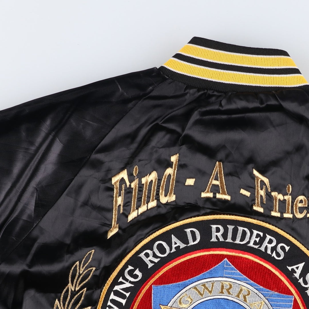 Vintage 80s-90'S WESTARK Nylon Varsity Jacket, Award Jacket, Made in USA, Men's Size Medium Nylon black type Vintage Second Hand