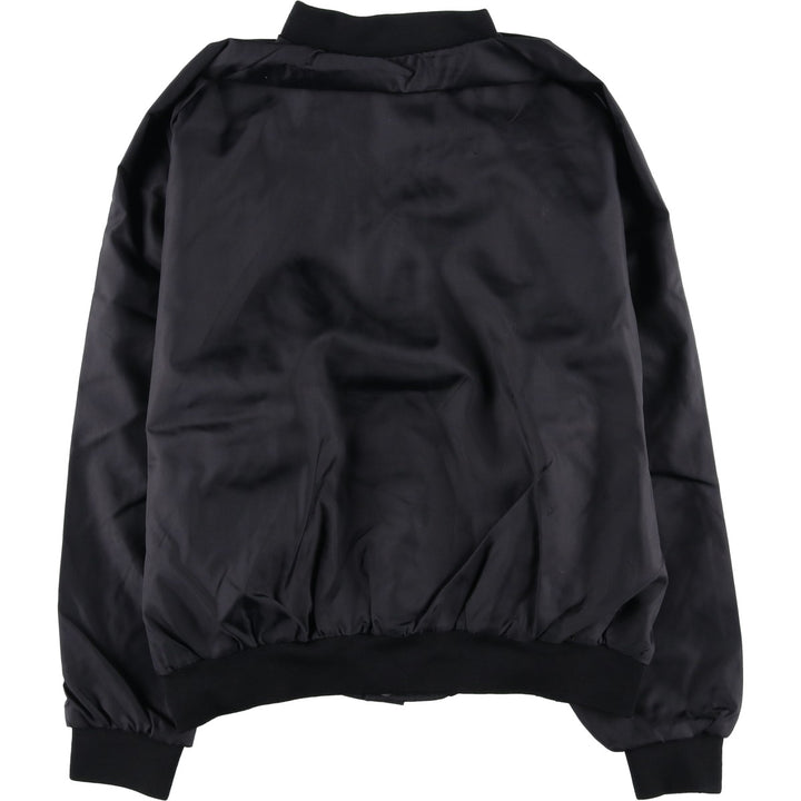 Vintage 80s-90'S Hilton Nylon Varsity Jacket, Made in USA, Size L, Men's Nylon black type Vintage Second Hand