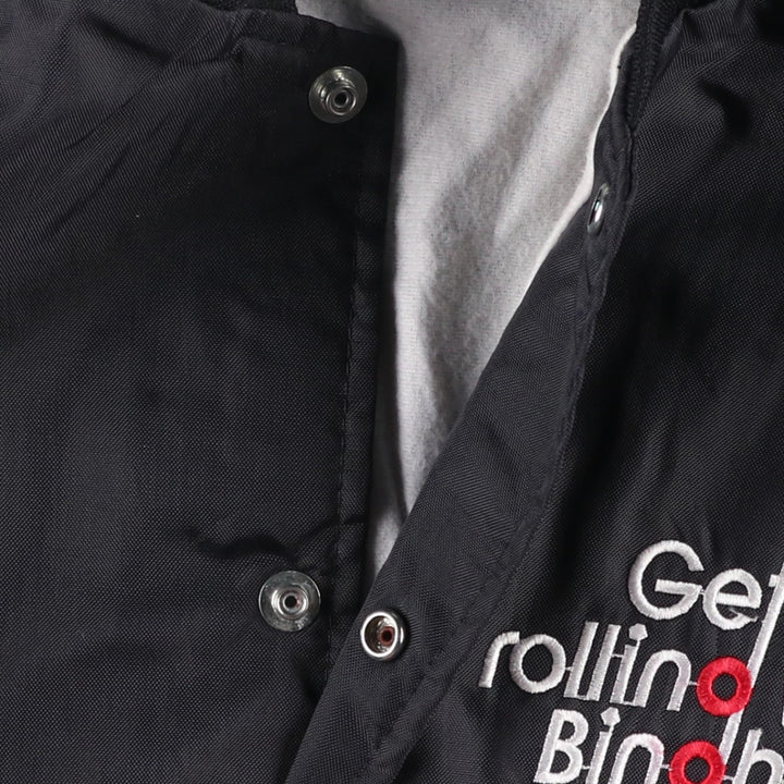 Vintage 80s-90'S Hilton Nylon Varsity Jacket, Made in USA, Size L, Men's Nylon black type Vintage Second Hand
