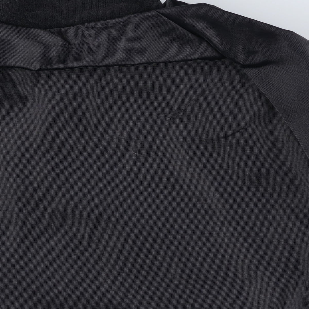 Vintage 80s-90'S Hilton Nylon Varsity Jacket, Made in USA, Size L, Men's Nylon black type Vintage Second Hand