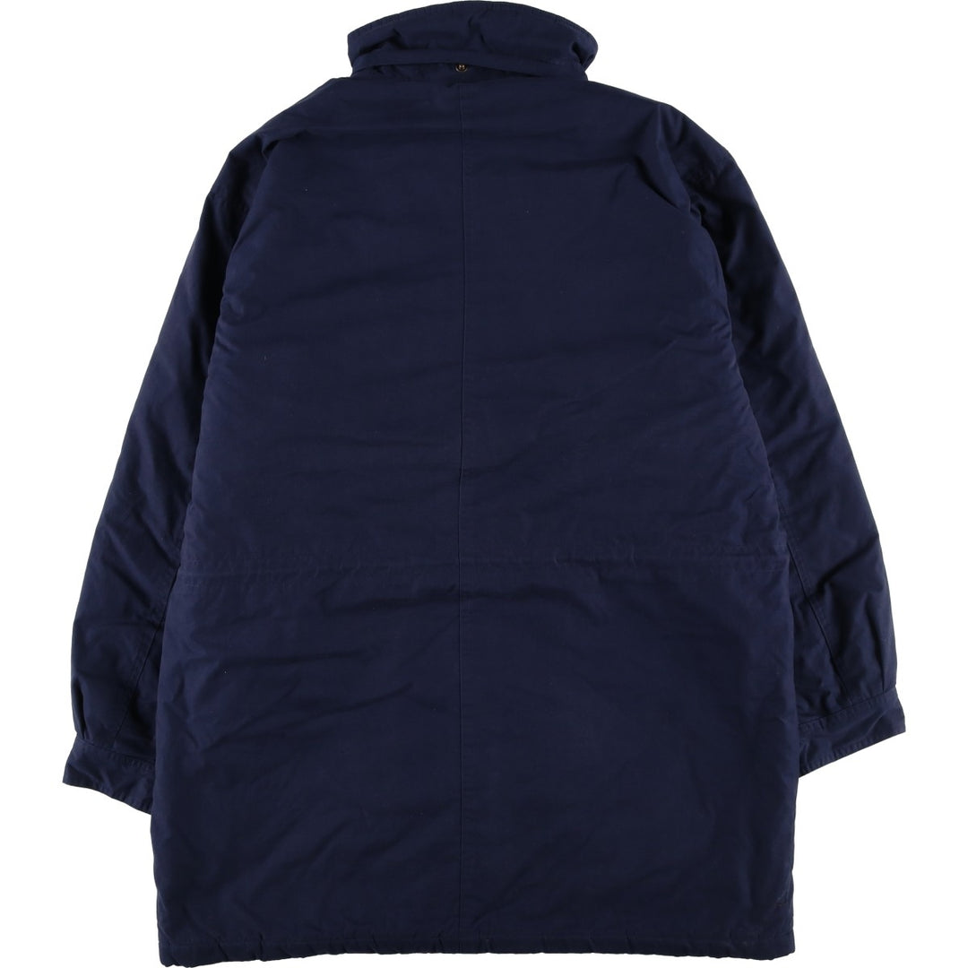 80s-90'S LANDS' END padded puffer jacket, men's size L polyester navy blue type Vintage Second Hand
