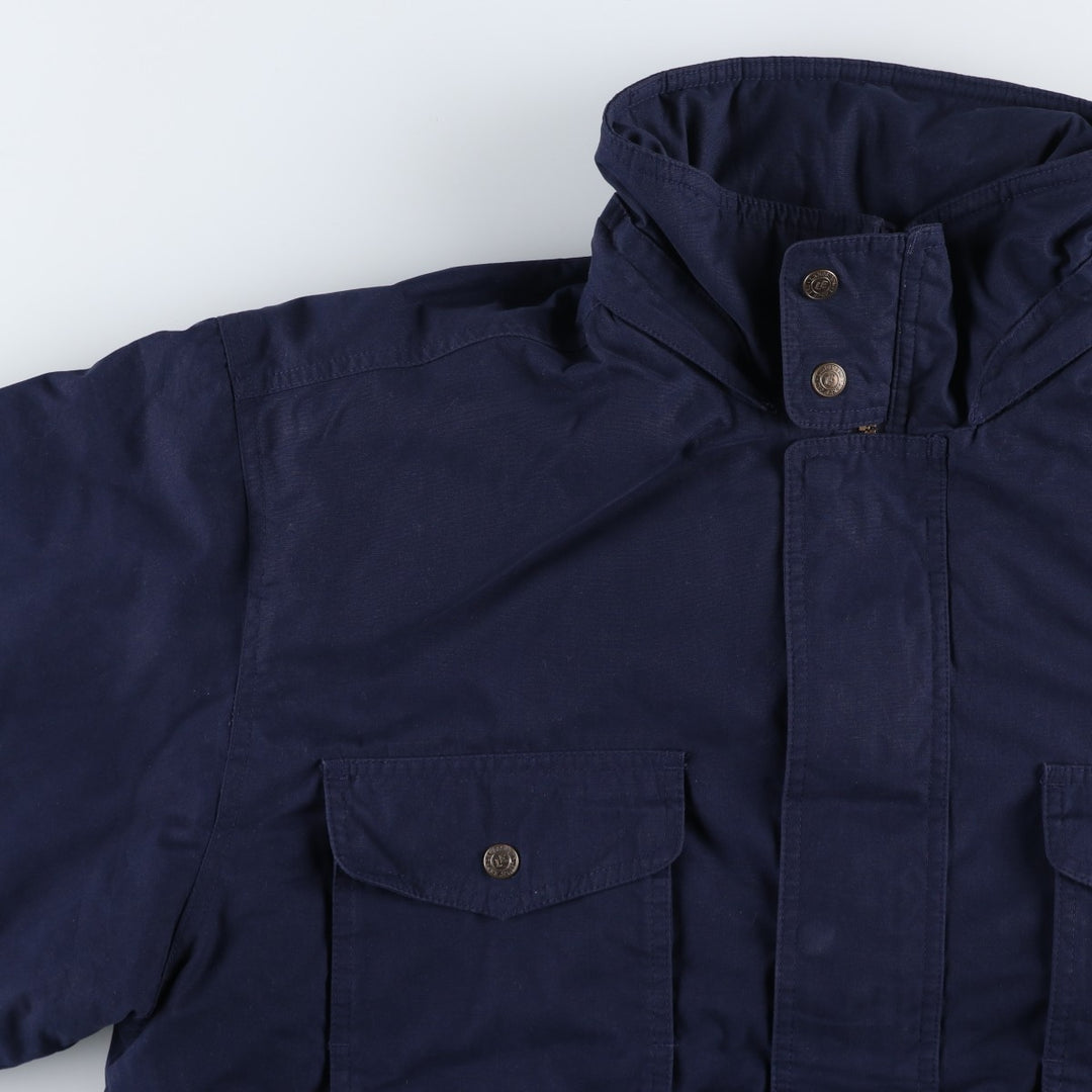 80s-90'S LANDS' END padded puffer jacket, men's size L polyester navy blue type Vintage Second Hand