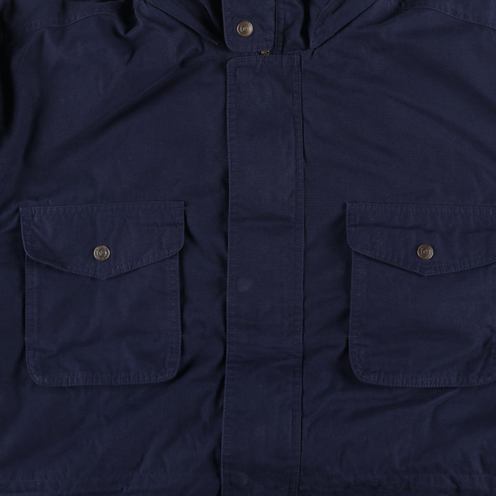 80s-90'S LANDS' END padded puffer jacket, men's size L polyester navy blue type Vintage Second Hand