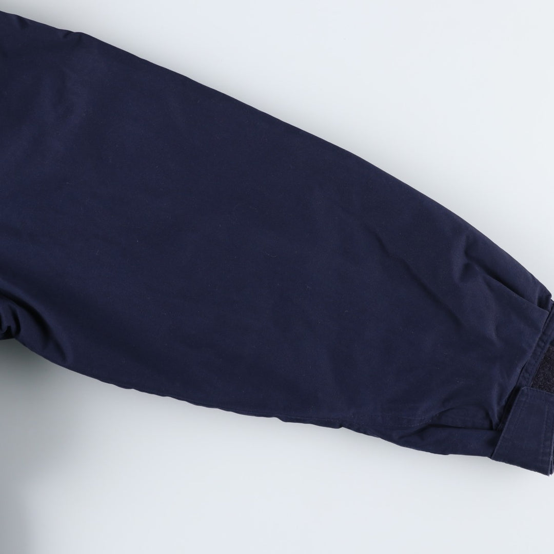 80s-90'S LANDS' END padded puffer jacket, men's size L polyester navy blue type Vintage Second Hand