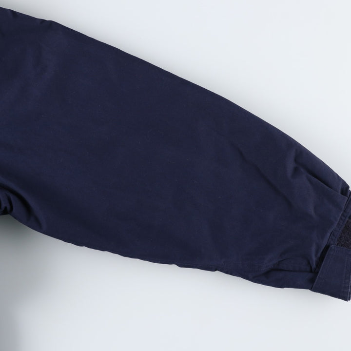 80s-90'S LANDS' END padded puffer jacket, men's size L polyester navy blue type Vintage Second Hand