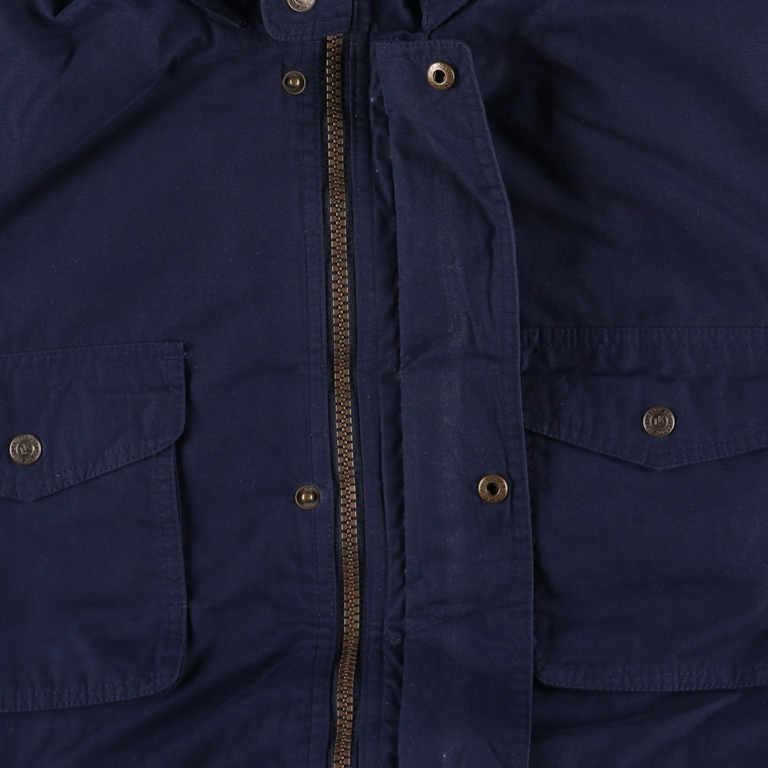 80s-90'S LANDS' END padded puffer jacket, men's size L polyester navy blue type Vintage Second Hand