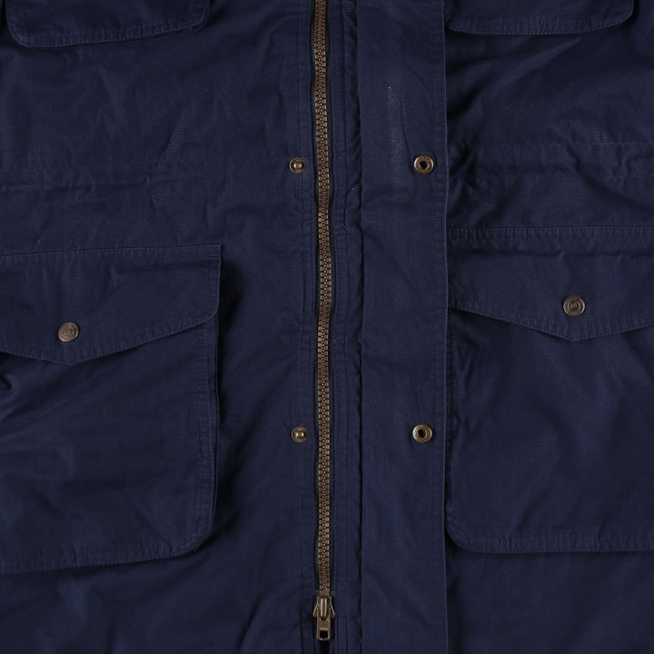 80s-90'S LANDS' END padded puffer jacket, men's size L polyester navy blue type Vintage Second Hand