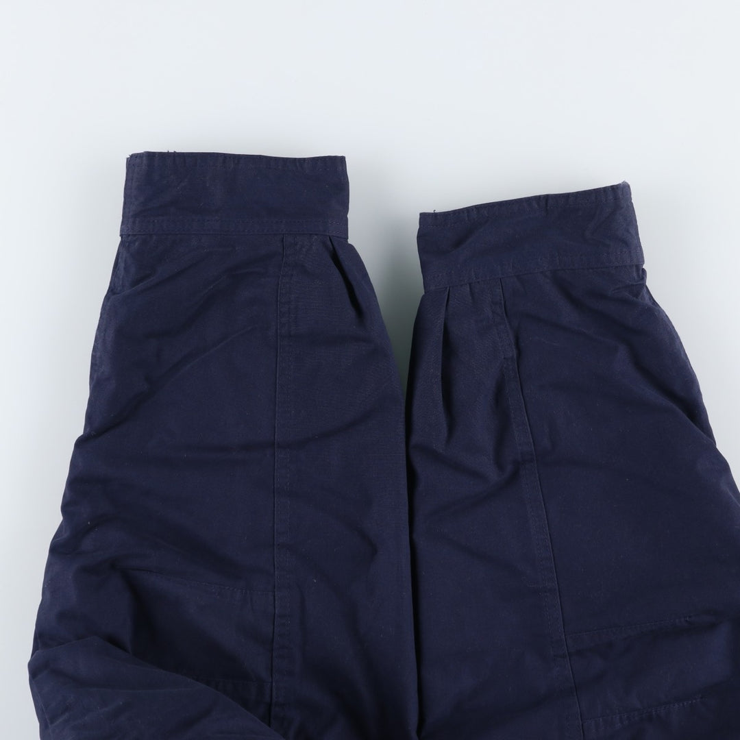 80s-90'S LANDS' END padded puffer jacket, men's size L polyester navy blue type Vintage Second Hand