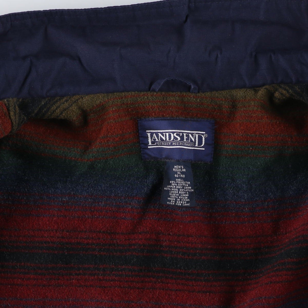Vintage 80s-90'S Lands' End Zip-Up Jacket, Men's Size XL polyester navy blue type Vintage Second Hand