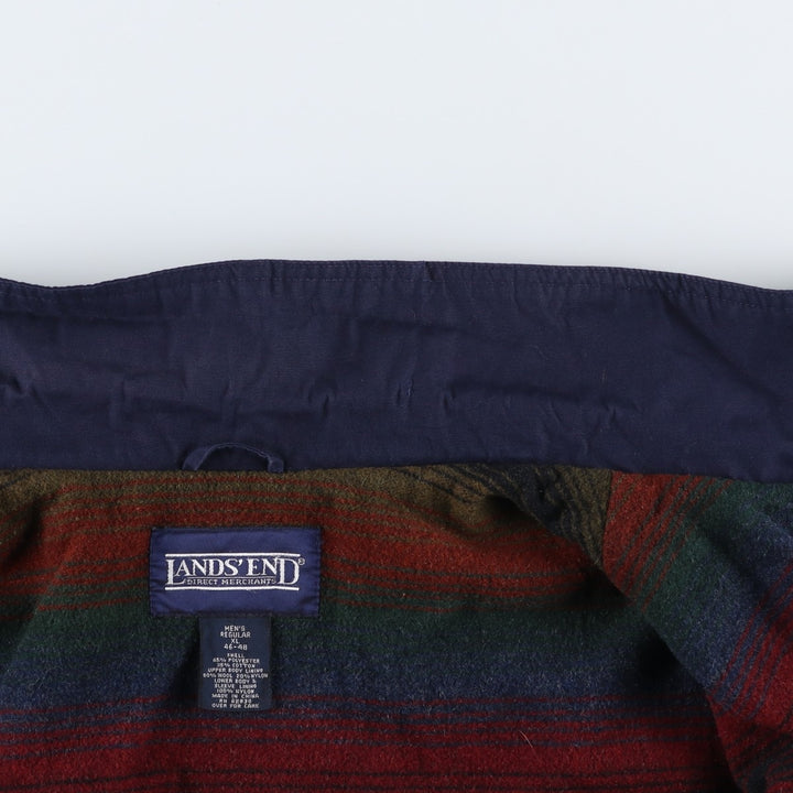 Vintage 80s-90'S Lands' End Zip-Up Jacket, Men's Size XL polyester navy blue type Vintage Second Hand
