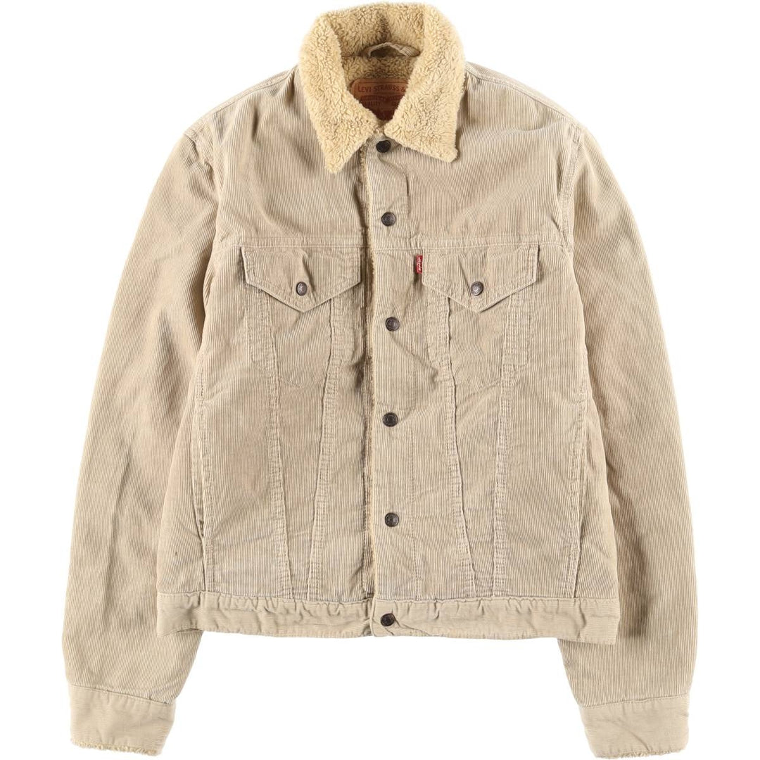 2000'S Levi's Euro Model Trucker Jacket, Corduroy Boa Jacket, Men's Size L polyester Beige type Vintage Second Hand