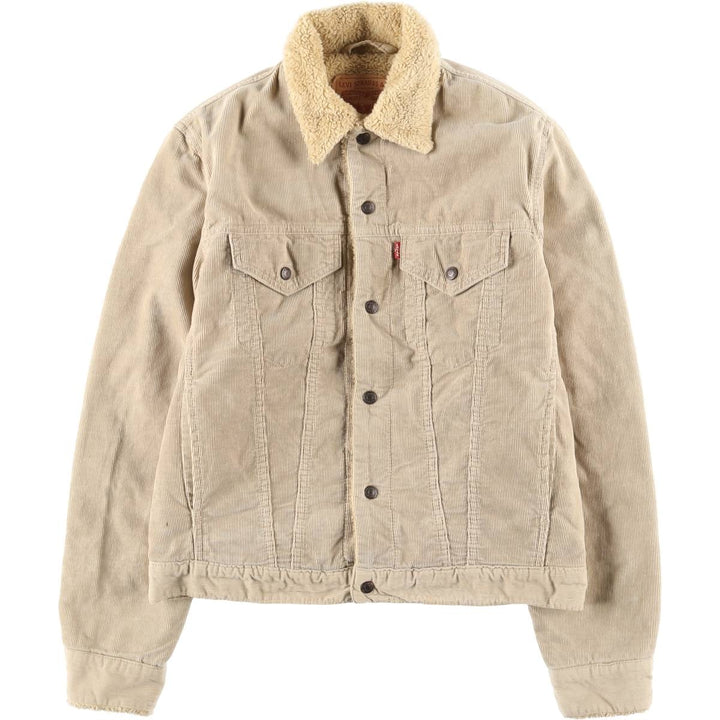 2000'S Levi's Euro Model Trucker Jacket, Corduroy Boa Jacket, Men's Size L polyester Beige type Vintage Second Hand