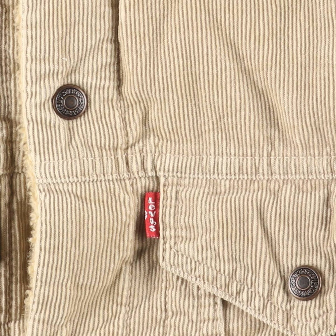 2000'S Levi's Euro Model Trucker Jacket, Corduroy Boa Jacket, Men's Size L polyester Beige type Vintage Second Hand