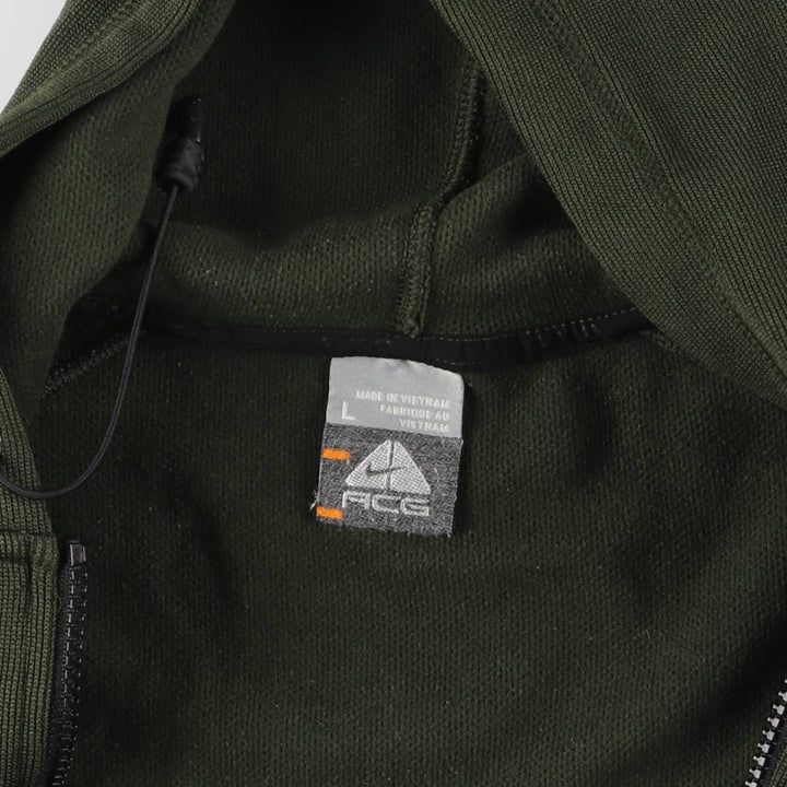 Nike ACG Jersey Pullover Hoodie, Men's Size L polyester Green type dark green Vintage Second Hand
