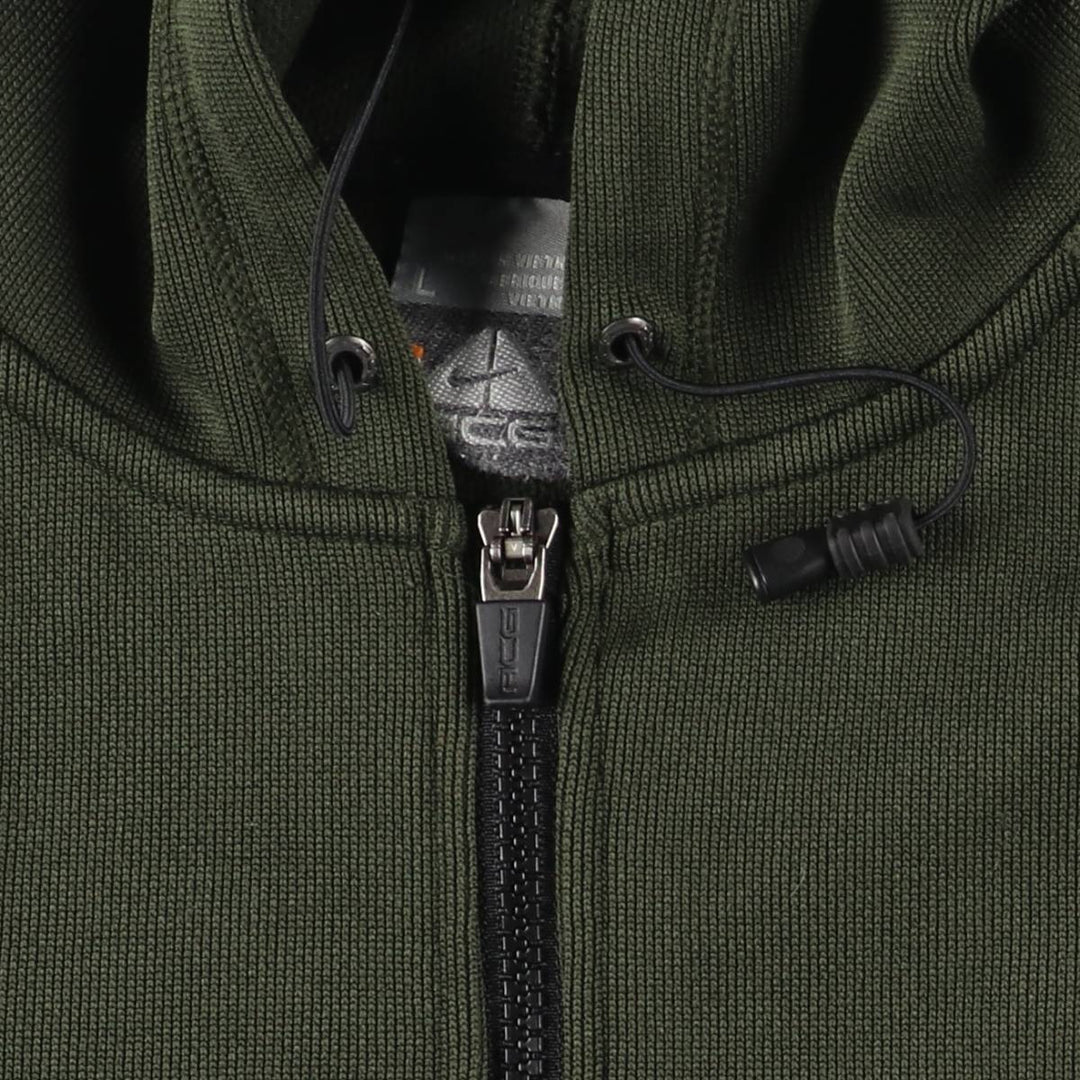 Nike ACG Jersey Pullover Hoodie, Men's Size L polyester Green type dark green Vintage Second Hand