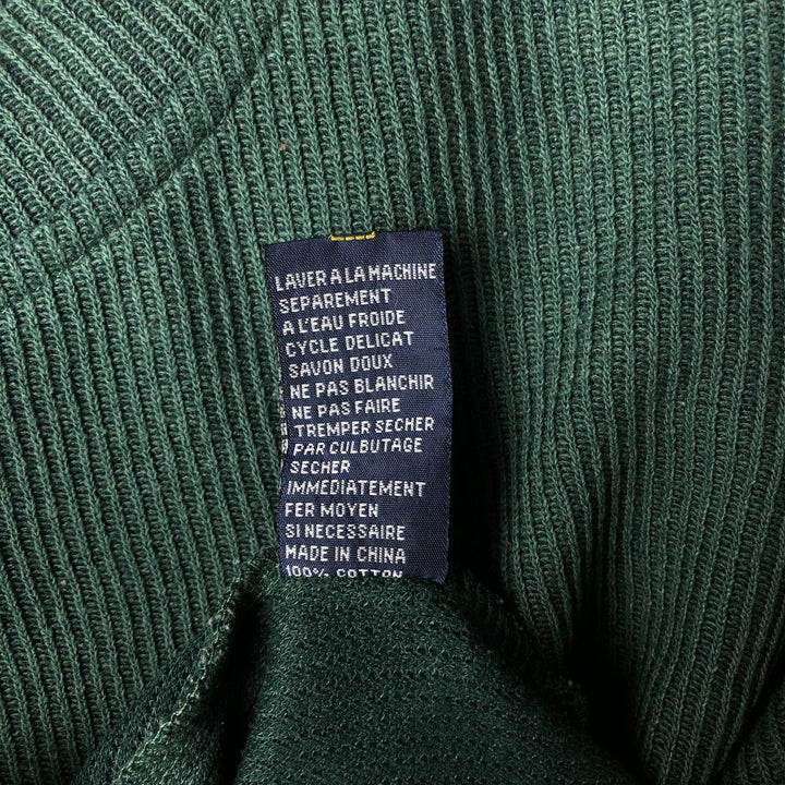 1990'S Tommy Hilfiger Short-Sleeve Cotton Knit Sweater, Women's Size L (approx.), Vintage cotton green type Vintage Second Hand