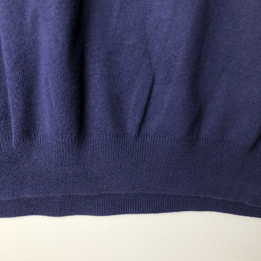Ralph Lauren POLO GOLF V-neck cotton knit vest, women's size XL cotton navy blue type Vintage Second Hand