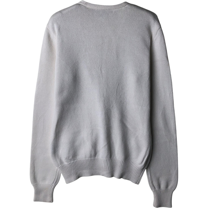 Ralph Lauren cotton knit cardigan, women's size M (approx.) cotton white type Vintage Second Hand