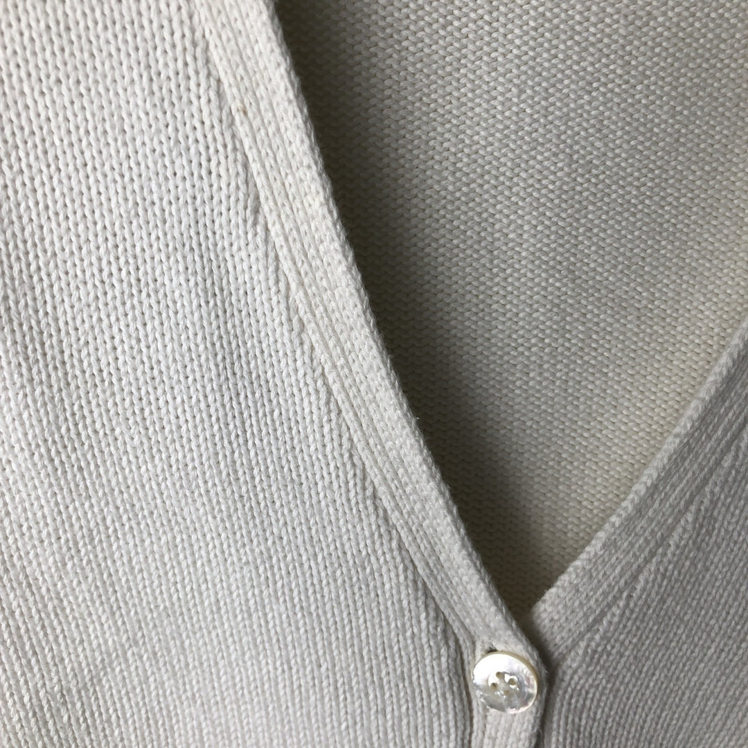 Ralph Lauren cotton knit cardigan, women's size M (approx.) cotton white type Vintage Second Hand