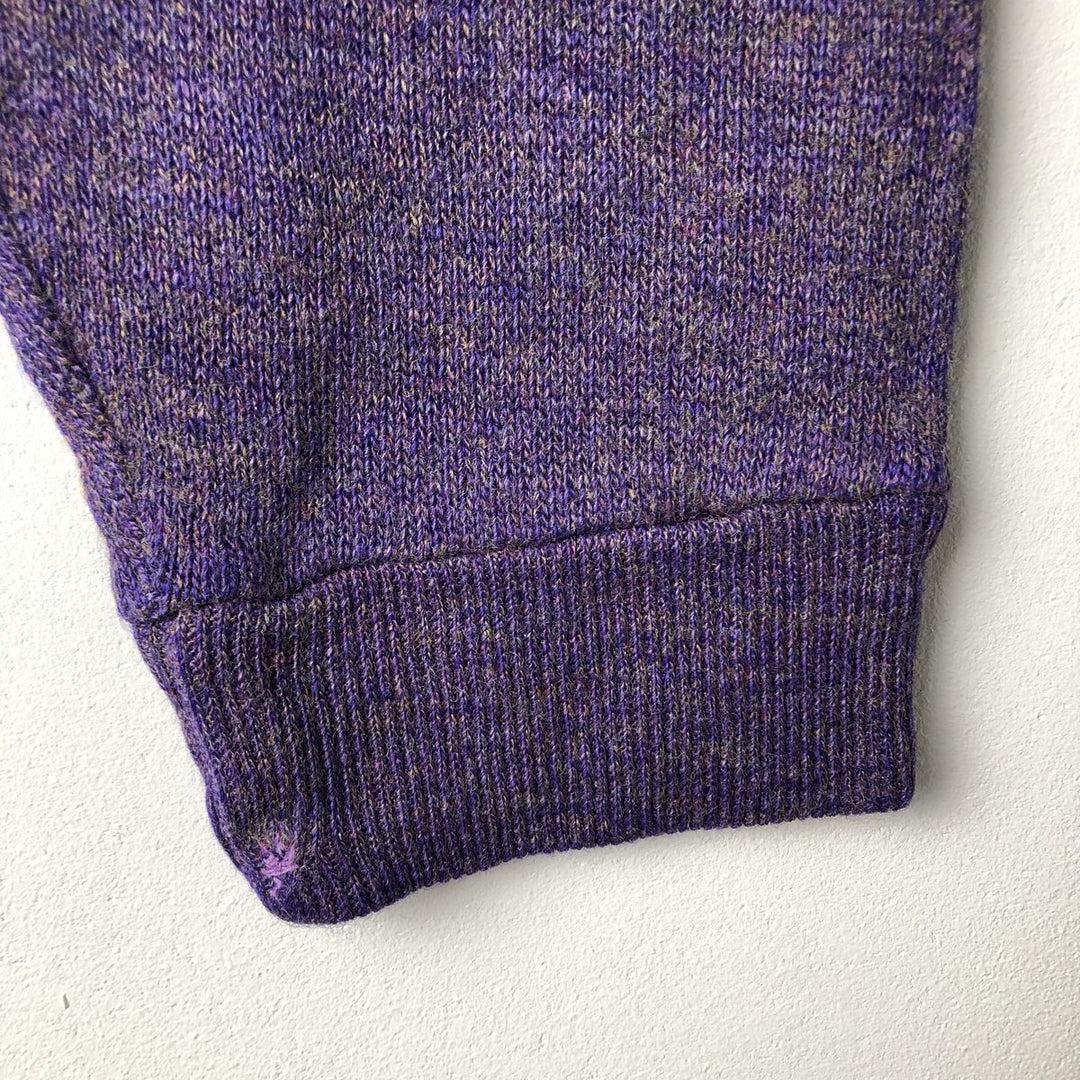 1960s-1970'S Champion DORAN V-neck University of Wisconsin acrylic knit sweater, women's size S equivalent, vintage. acrylic purple type Vintage Second Hand