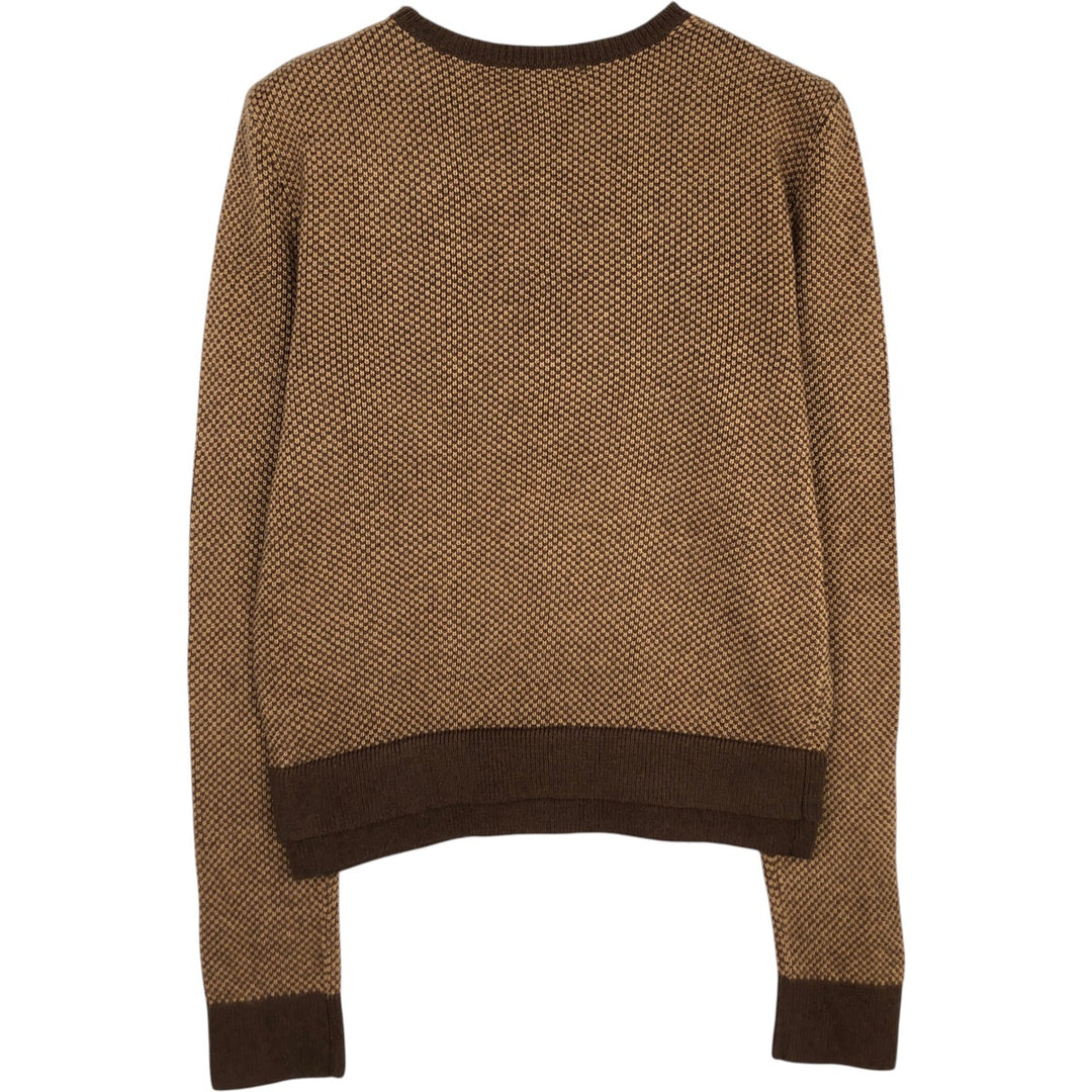 Ralph Lauren Birdseye Pattern Cotton Knit Sweater, Women's Size M cotton brown type Vintage Second Hand