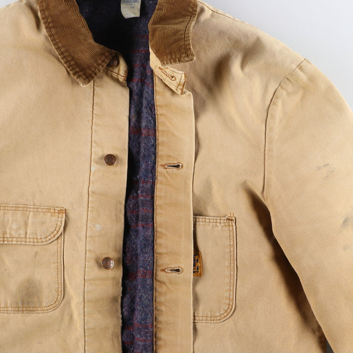 70s-80'S Big Ben Michigan Chore Coat Type Duck Coveralls, Made in USA, Men's Size L (Equivalent), Vintage cotton beige type brown Vintage Second Hand