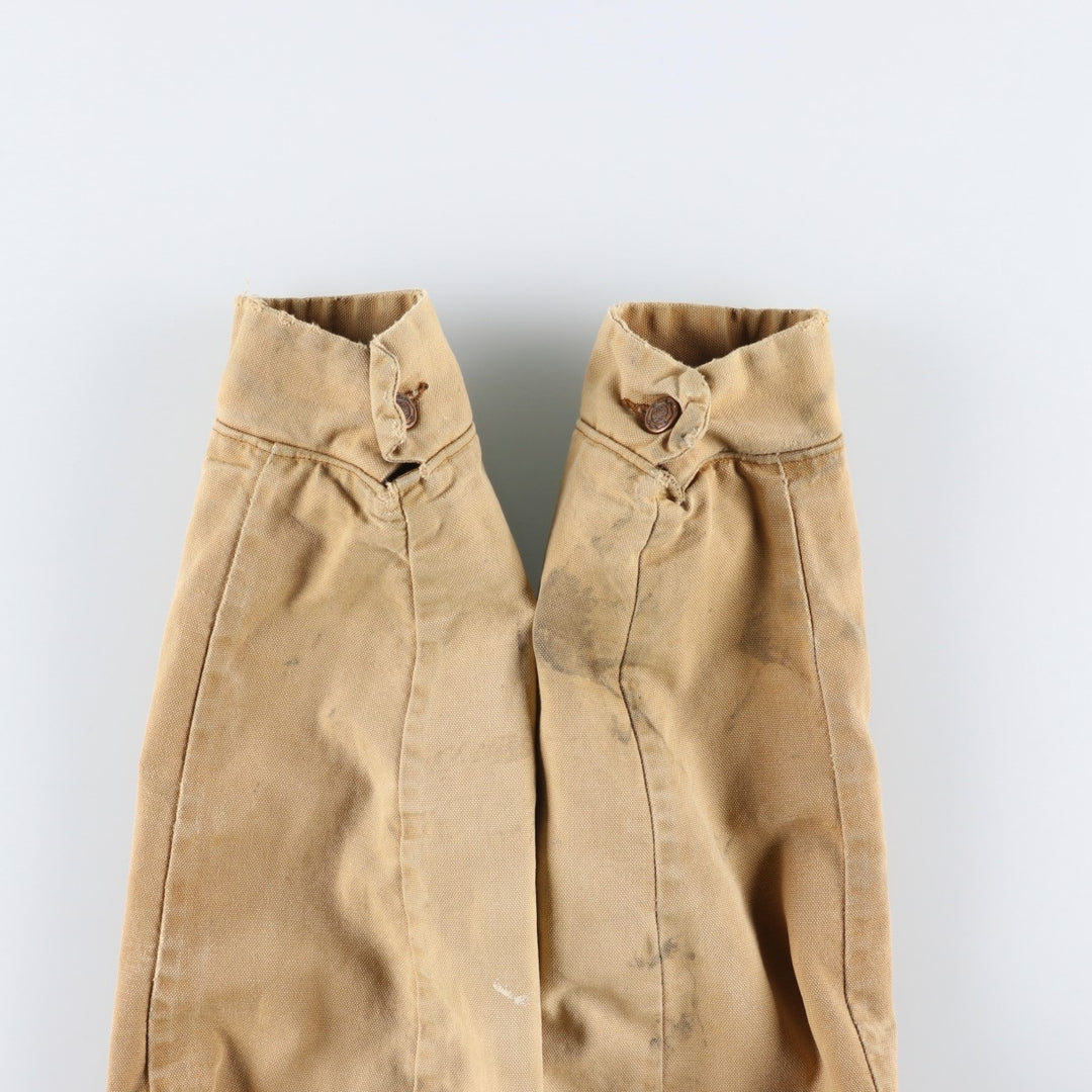 70s-80'S Big Ben Michigan Chore Coat Type Duck Coveralls, Made in USA, Men's Size L (Equivalent), Vintage cotton beige type brown Vintage Second Hand