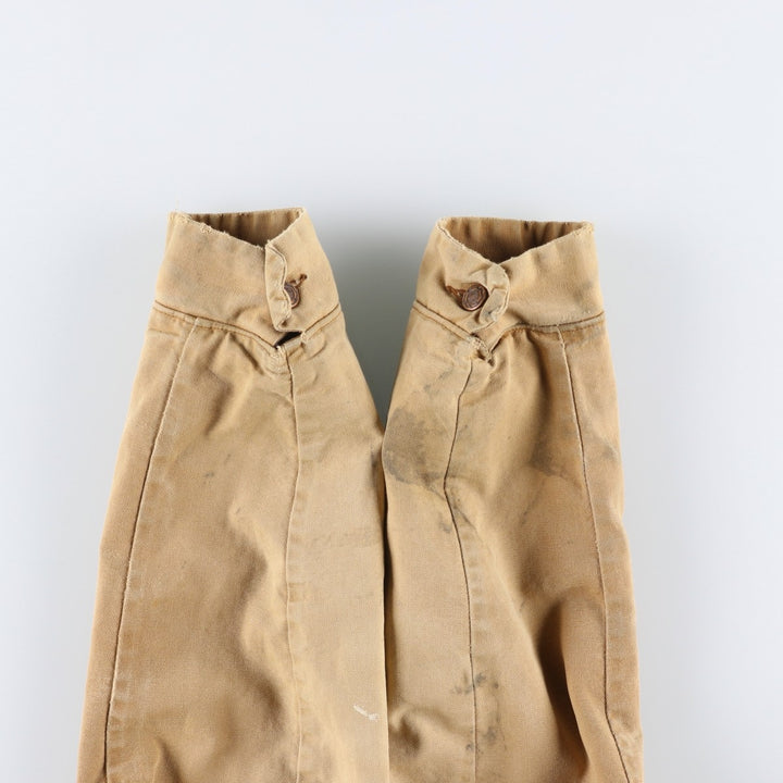 70s-80'S Big Ben Michigan Chore Coat Type Duck Coveralls, Made in USA, Men's Size L (Equivalent), Vintage cotton beige type brown Vintage Second Hand