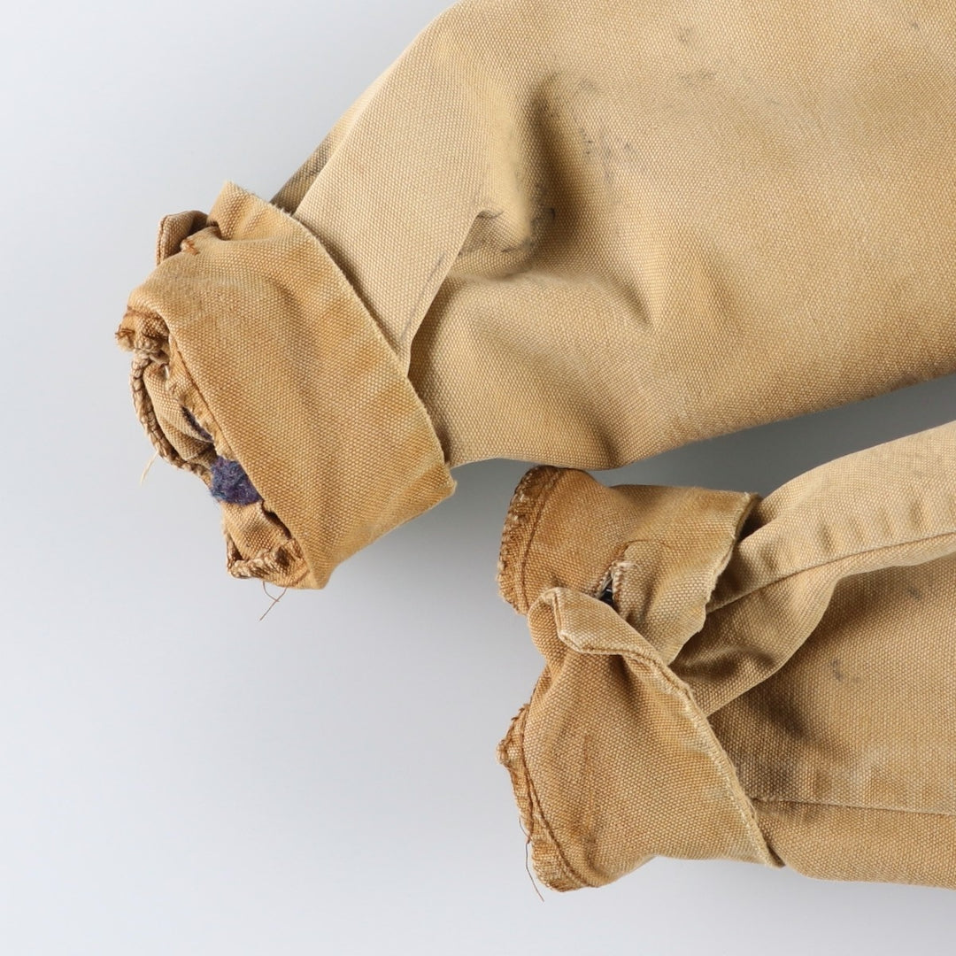 70s-80'S Big Ben Michigan Chore Coat Type Duck Coveralls, Made in USA, Men's Size L (Equivalent), Vintage cotton beige type brown Vintage Second Hand