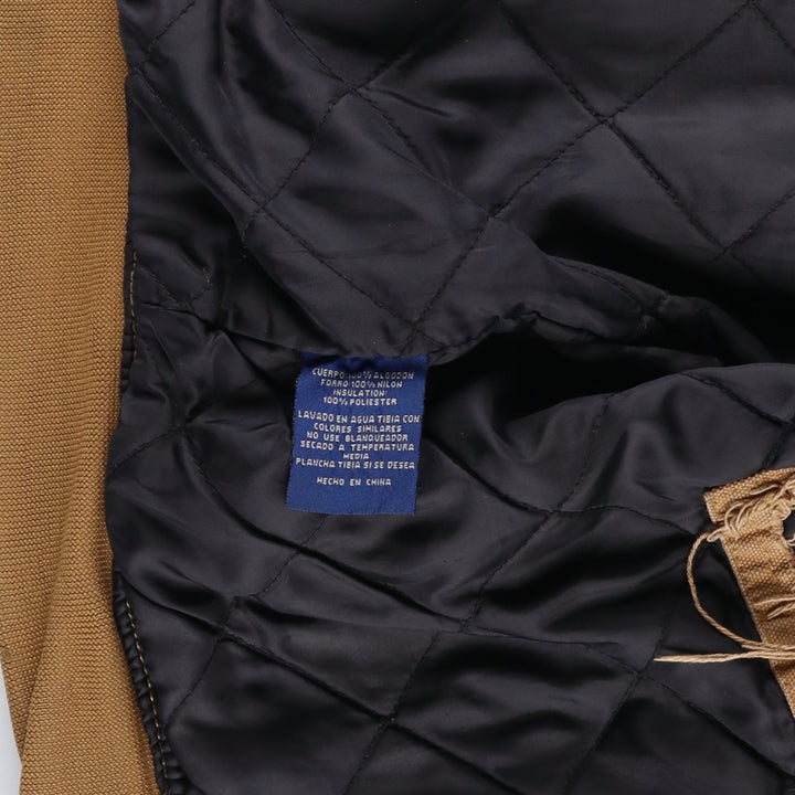 90'S Dickies Active Jacket, Padded Duck Full-Zip Hoodie, Men's Size Medium, Vintage cotton beige type brown Vintage Second Hand